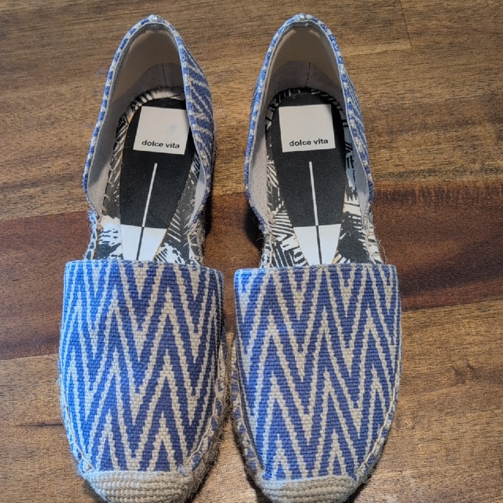 Dolce Vita Blue and White Espadrilles